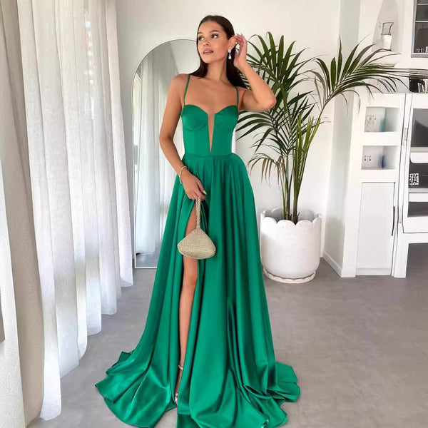 Women's Strap Tube Top Split Simple Dress - BabynBeauty