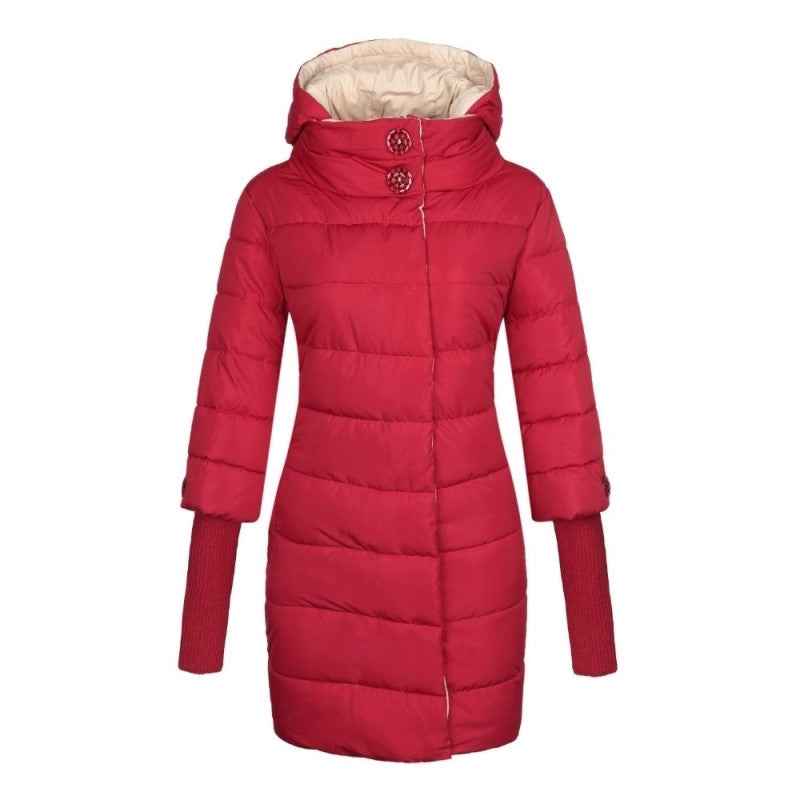 Winter Jacket Women Hooded Cotton Parka Long Coat Plus Size