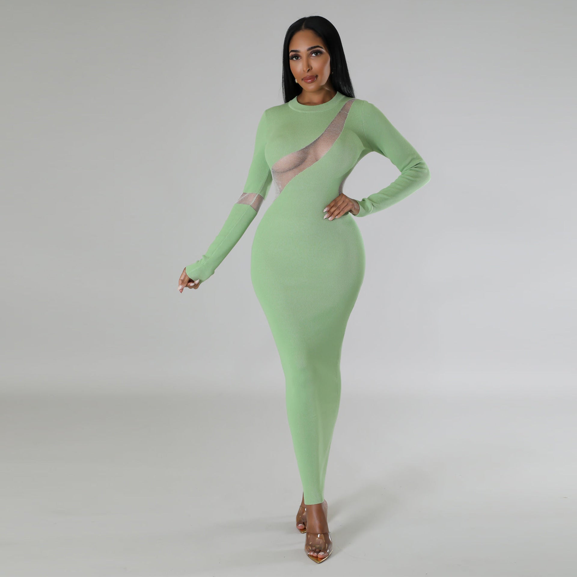Sexy Slim-fit Sheath Mesh Dress - BabynBeauty