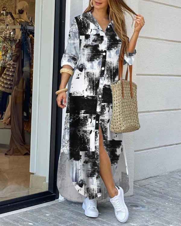 Fashion Women Sexy Shirt Long Skirt Dress