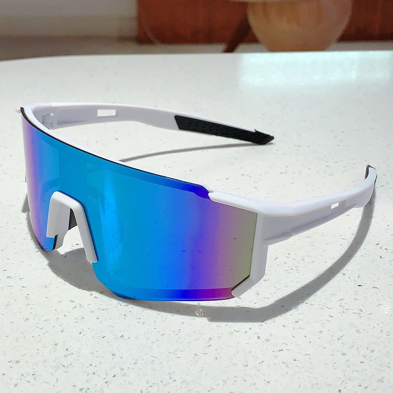 One-piece Large Frame Colorful Bicycle Riding Sun Glasses