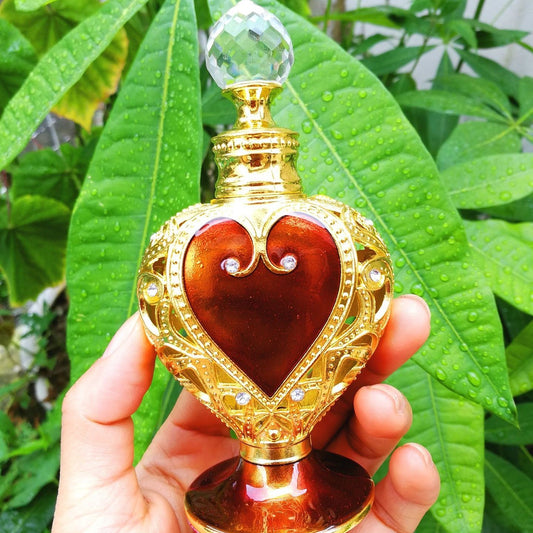 Heart-shaped Inlaid Ornamental Stone Middle East Perfume Bottle