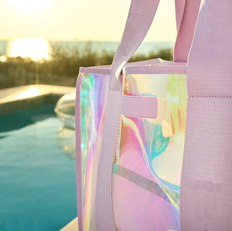 Hologram 0.6mm TPU Clear Bubble Soap Beach Bag Waterproof Large Capacity Women Tote Bag