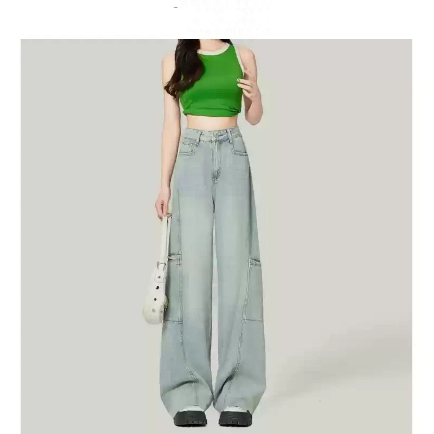 Cement Gray American Wide Leg Work Pants - BabynBeauty