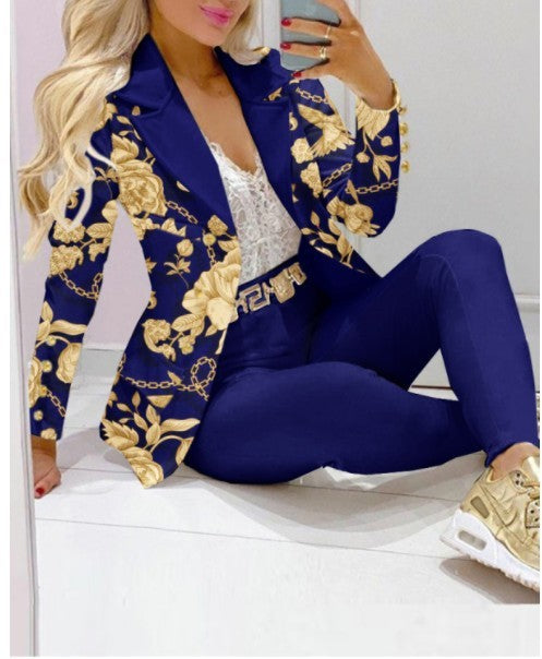 Women's Solid Color Temperament Commute Casual Suit