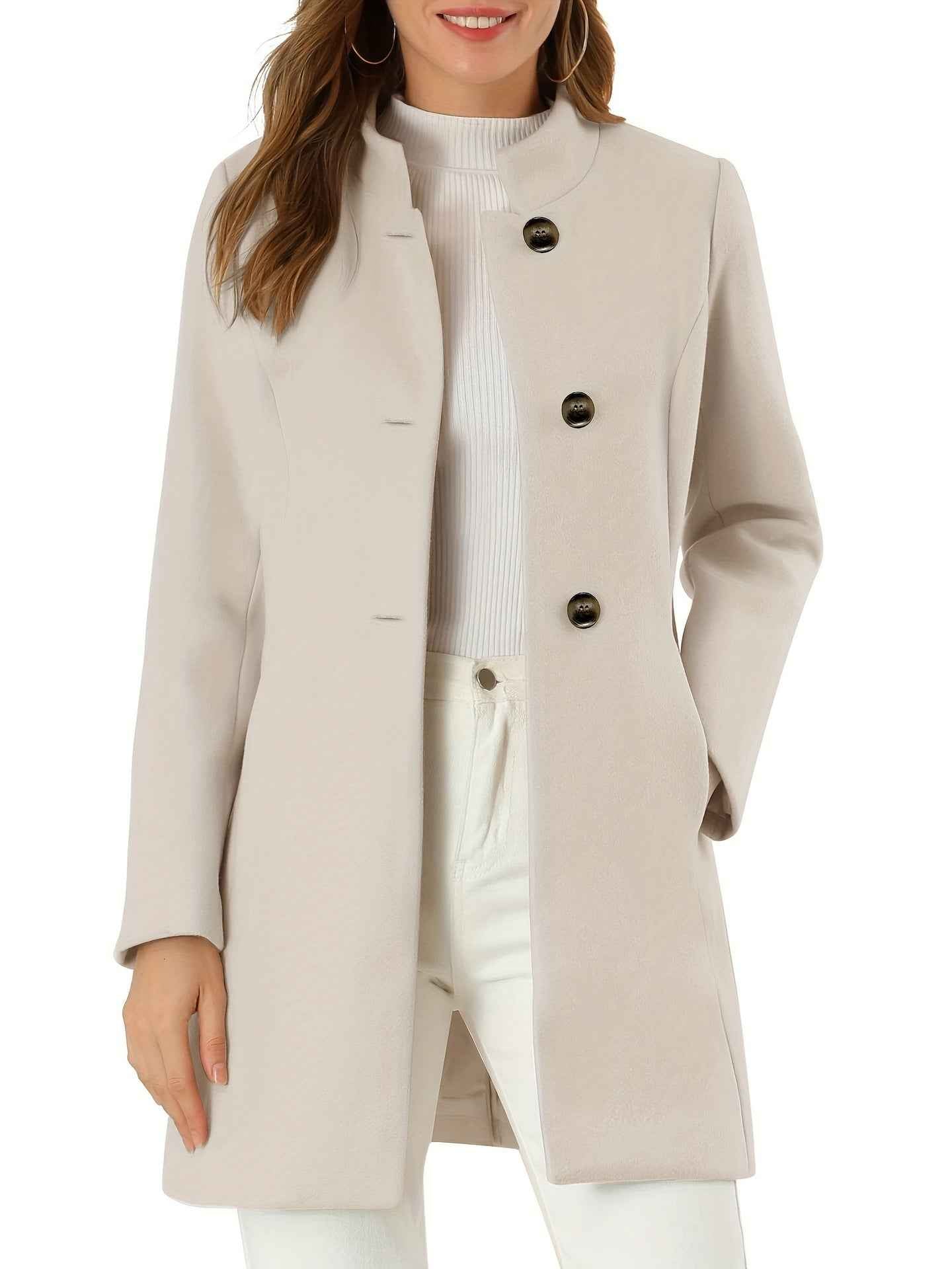 Women's Coat Fashion Casual Solid Color Autumn And Winter