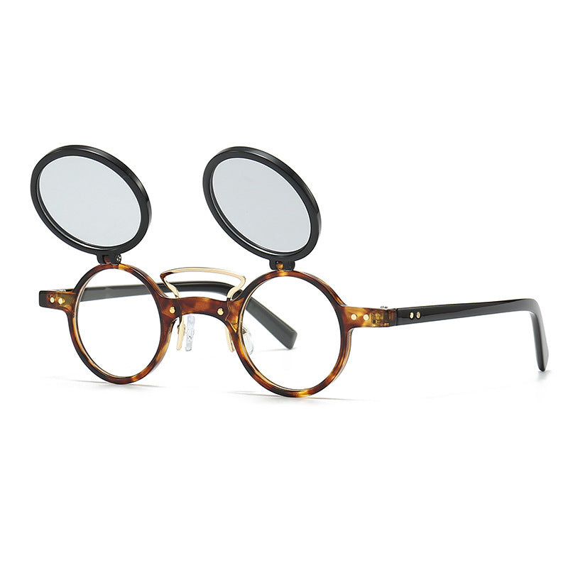 Sun Glasses Round Beige Frame