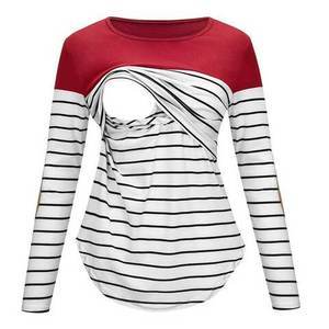Striped stitching mother nursing clothes