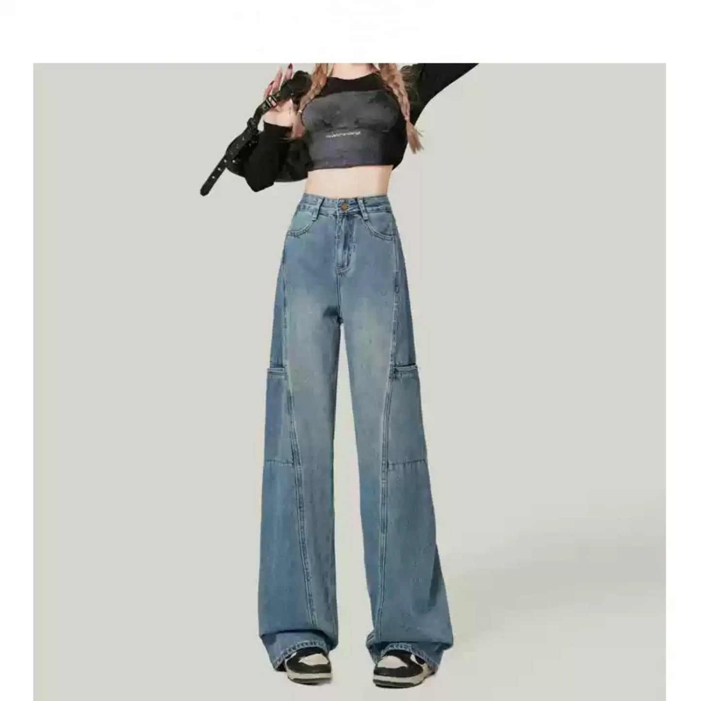 Cement Gray American Wide Leg Work Pants - BabynBeauty