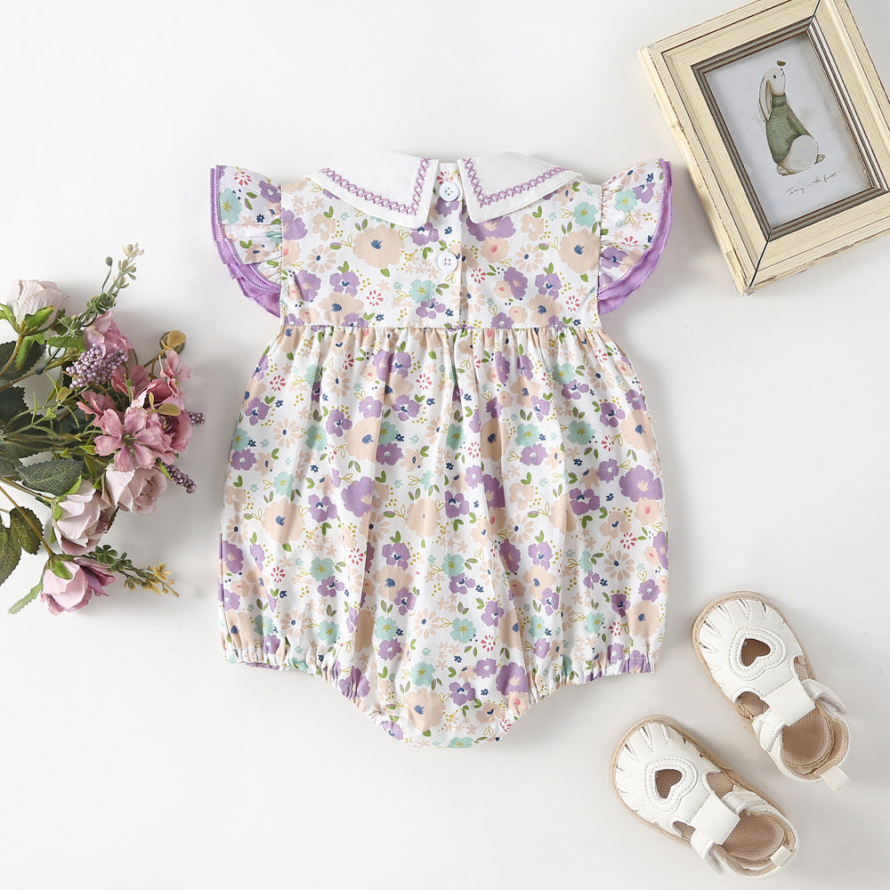 Women's Minimalist Floral Western Style Baby Jumpsuit