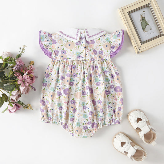 Women's Minimalist Floral Western Style Baby Jumpsuit