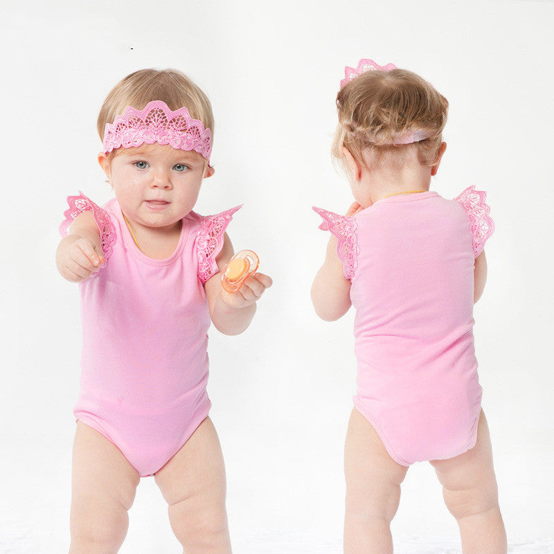 Baby Girl Sleeveless Wings Rompers Jumpsuit