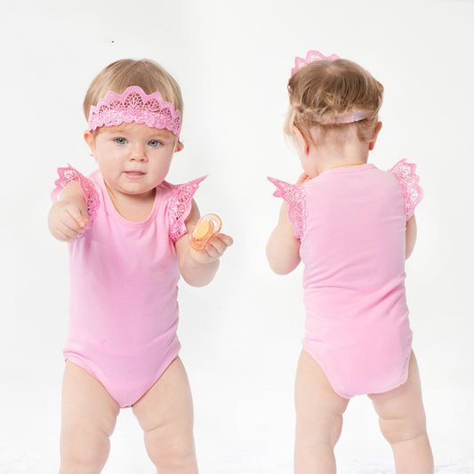 Baby Girl Sleeveless Wings Rompers Jumpsuit