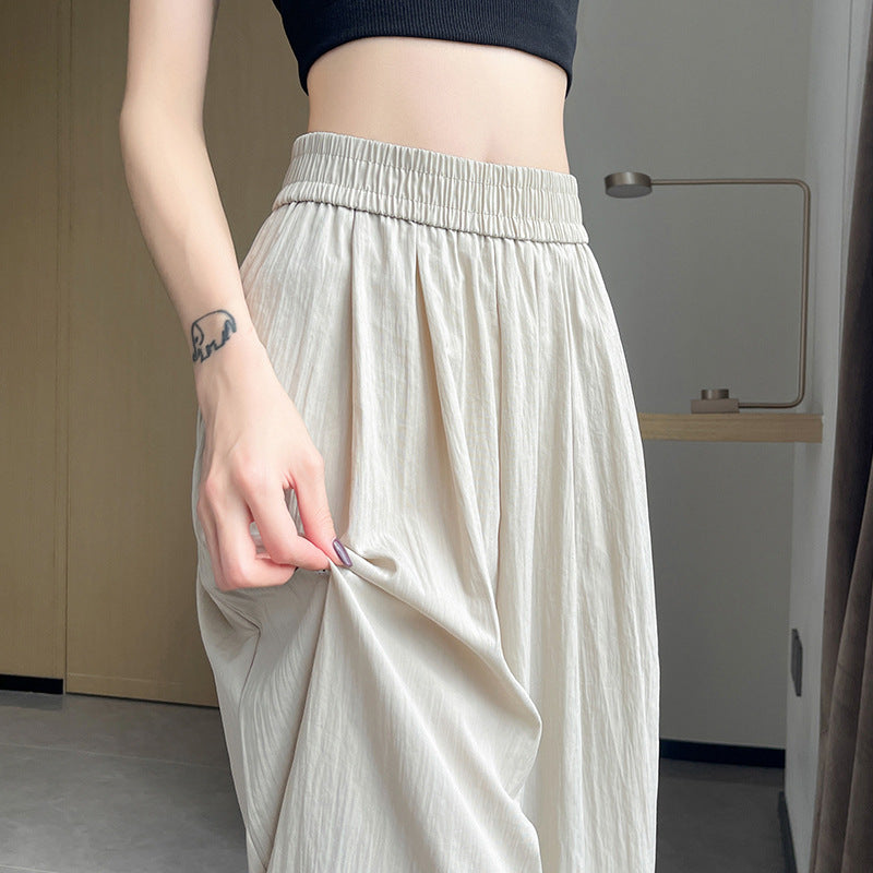 Ice Silk Quick-drying Cropped Sun Protection Ankle Banded Pants