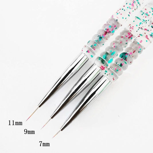 3Pcs/Set UV Gel Nail Liner Brush Acrylic