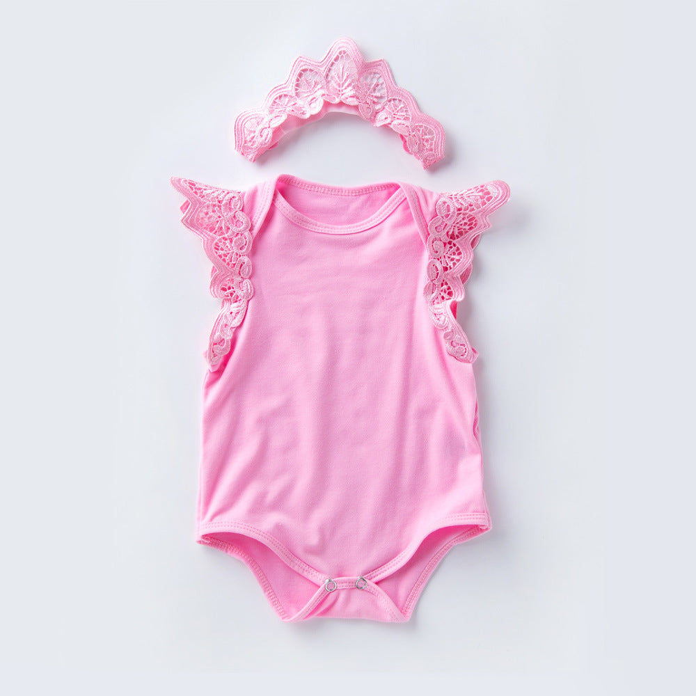Baby Girl Sleeveless Wings Rompers Jumpsuit