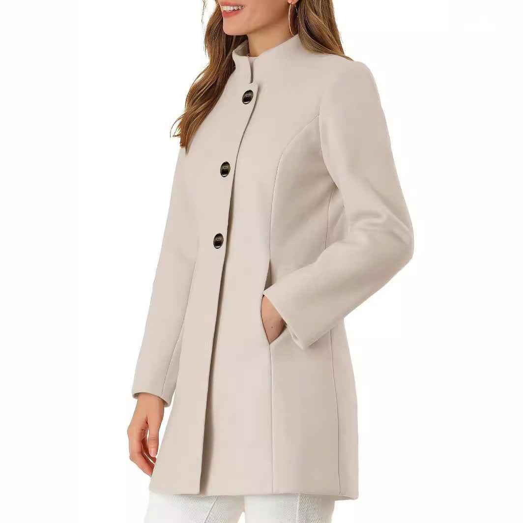 Women's Coat Fashion Casual Solid Color Autumn And Winter