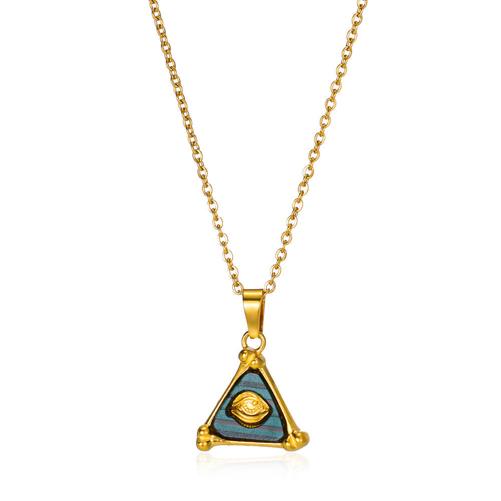 Fashion Triangle 18K Gold Stainless Steel Necklace