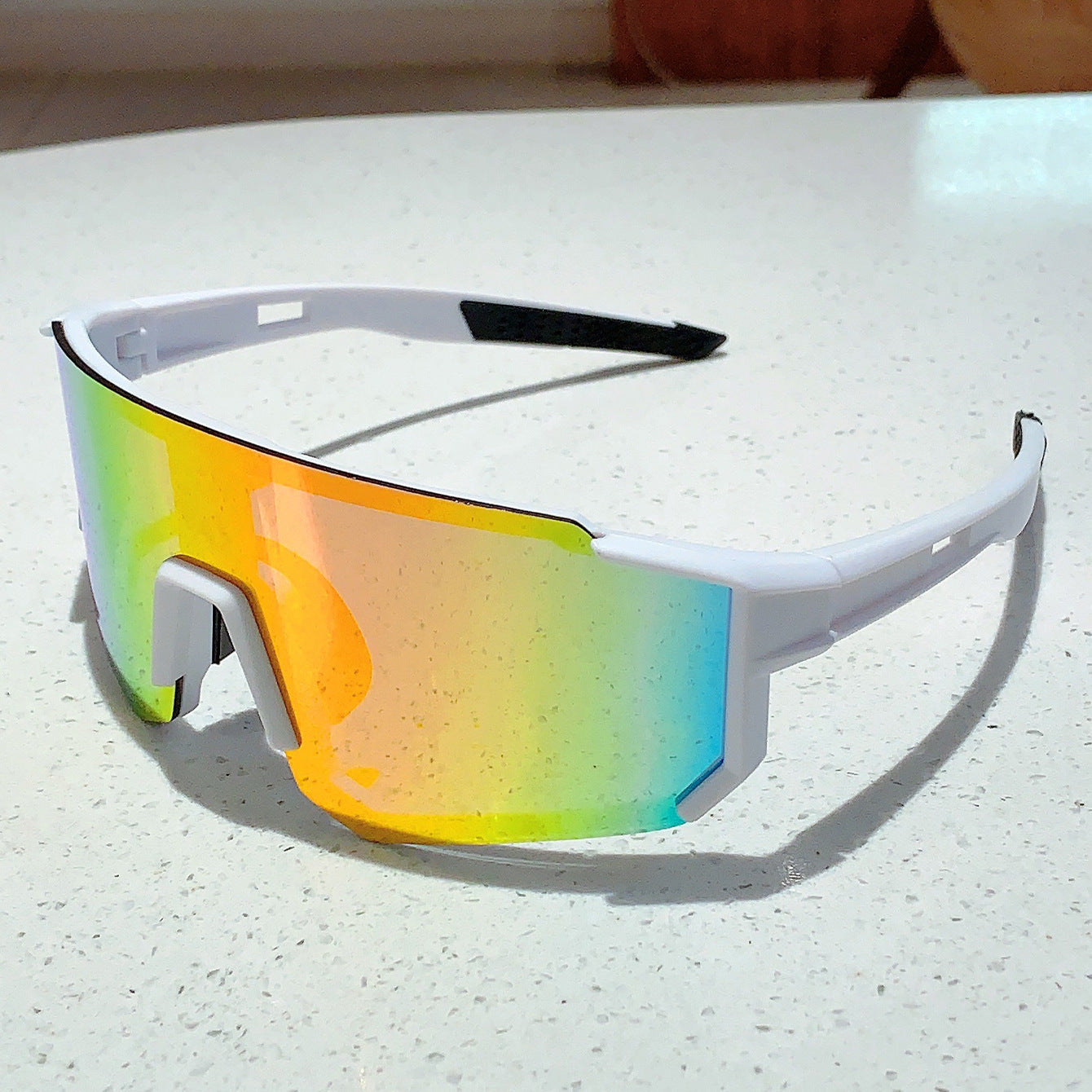 One-piece Large Frame Colorful Bicycle Riding Sun Glasses