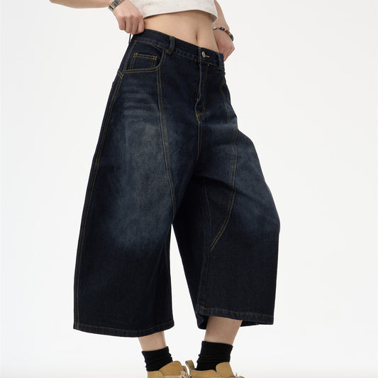Spring American Retro Embroidered Back Jeans