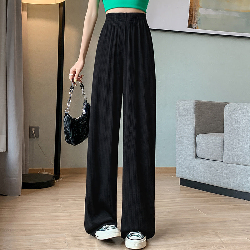 Loose Straight Casual Ice Silk Wide-leg Pants Women