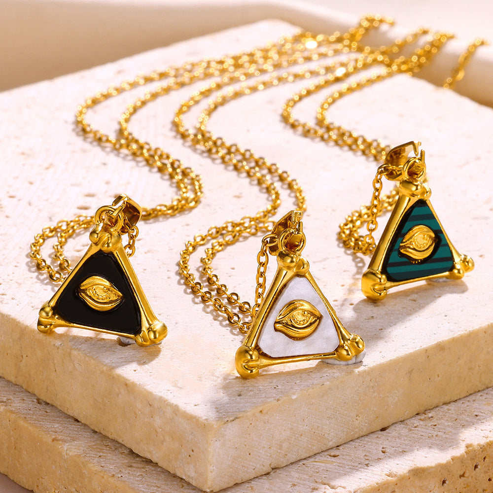 Fashion Triangle 18K Gold Stainless Steel Necklace