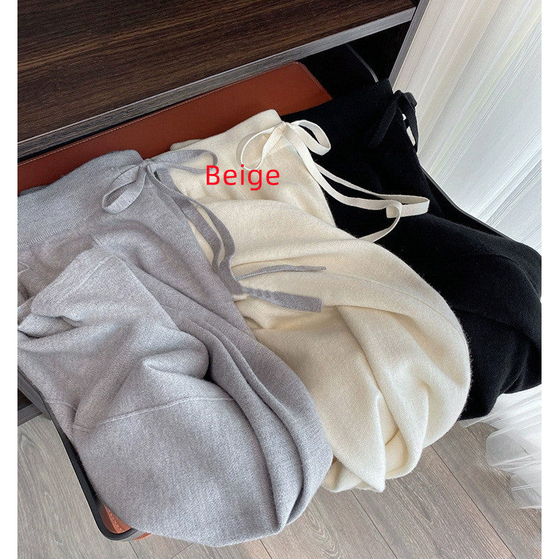 Women's Fashionable Knitted Wool Wide-leg Pants