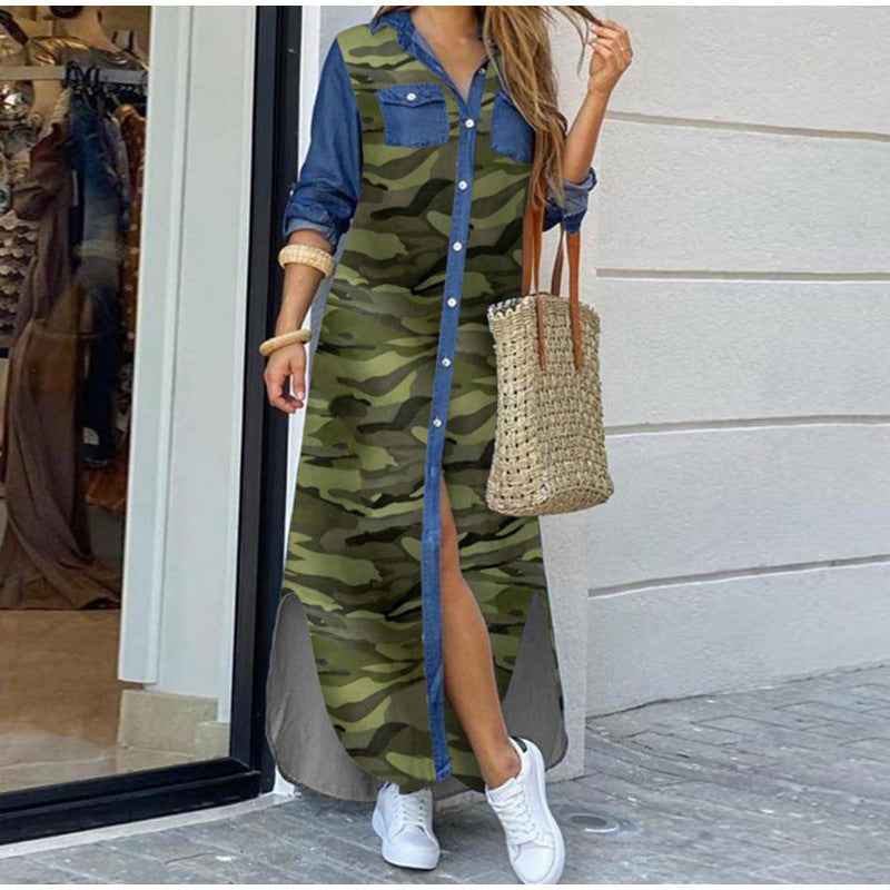 Fashion Women Sexy Shirt Long Skirt Dress