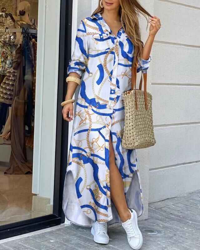 Fashion Women Sexy Shirt Long Skirt Dress
