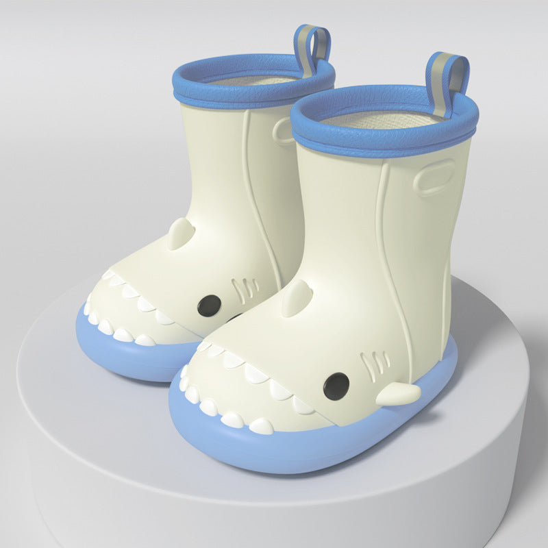 Shark Children's Rain Boots Female Boy Waterproof Rubber Shoes