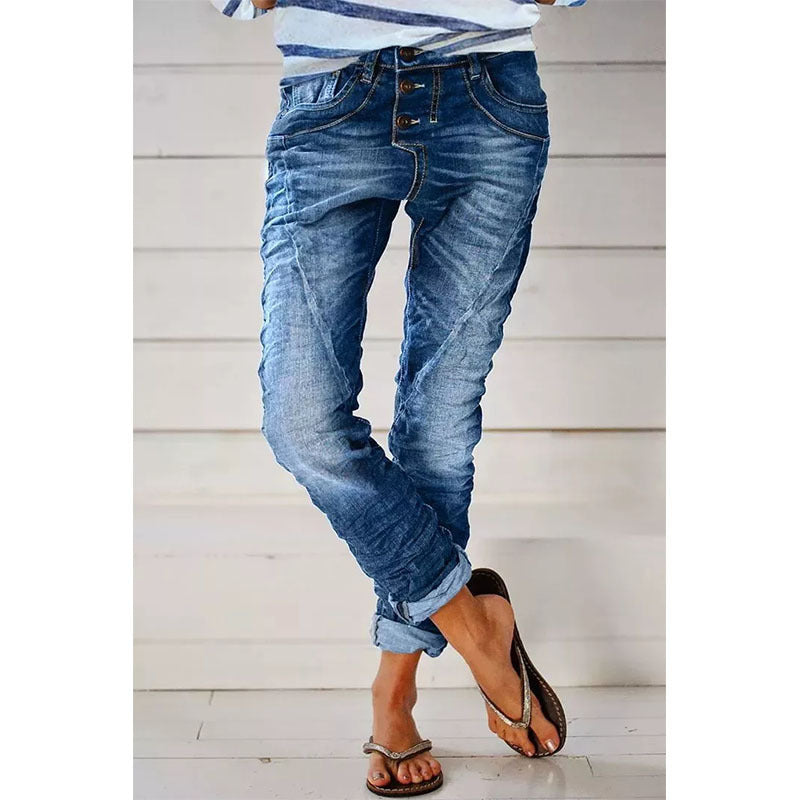 Drawstring Elastic Waist Washed Women's Casual Pants