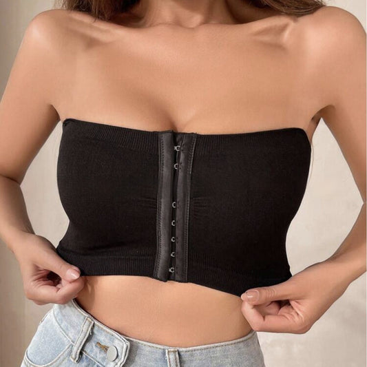 Strapless Bra And Undershirt Chest Buckle Pull Back Corset - BabynBeauty