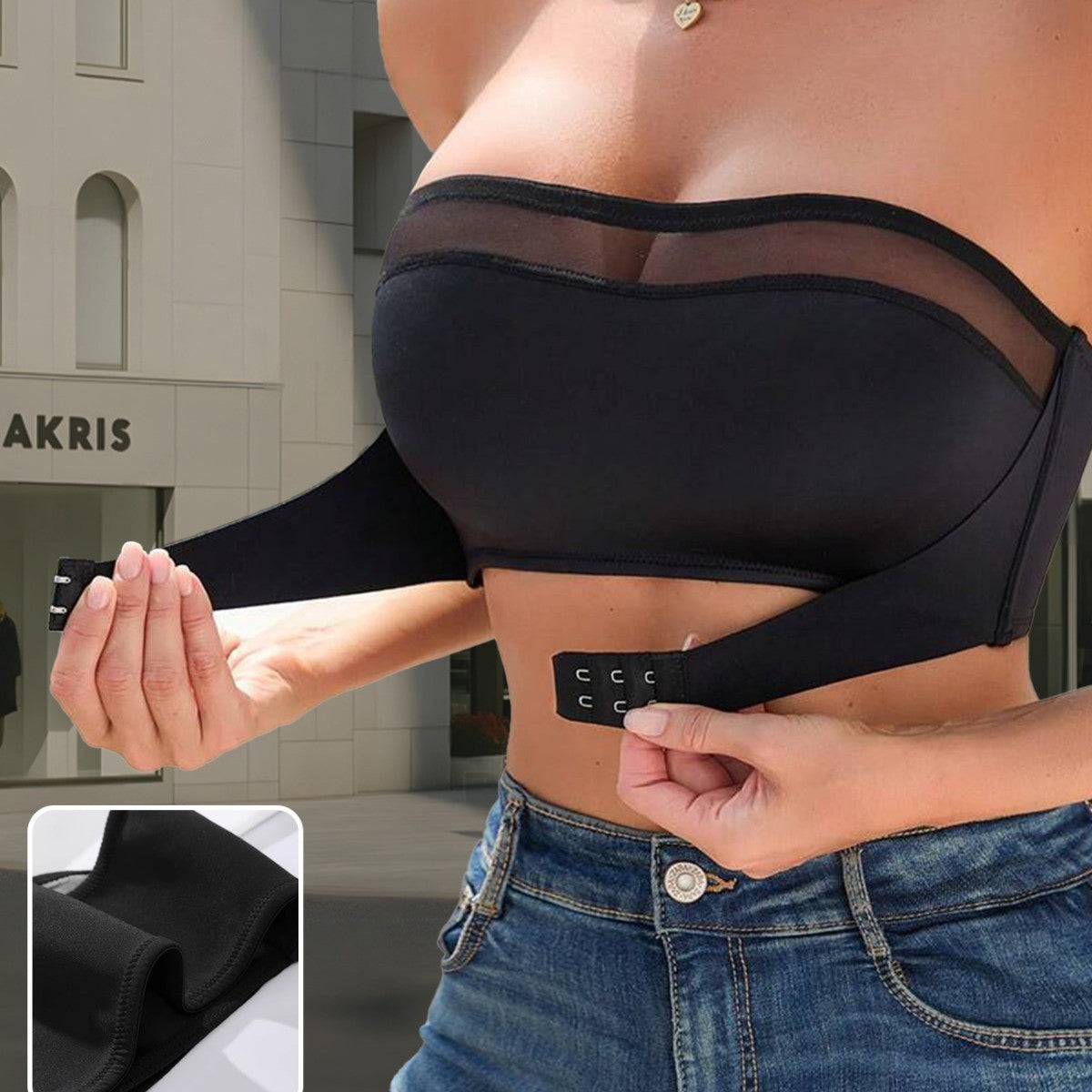 Women's Thin Sexy Mesh Chest-wrapped Strapless Underwear - BabynBeauty