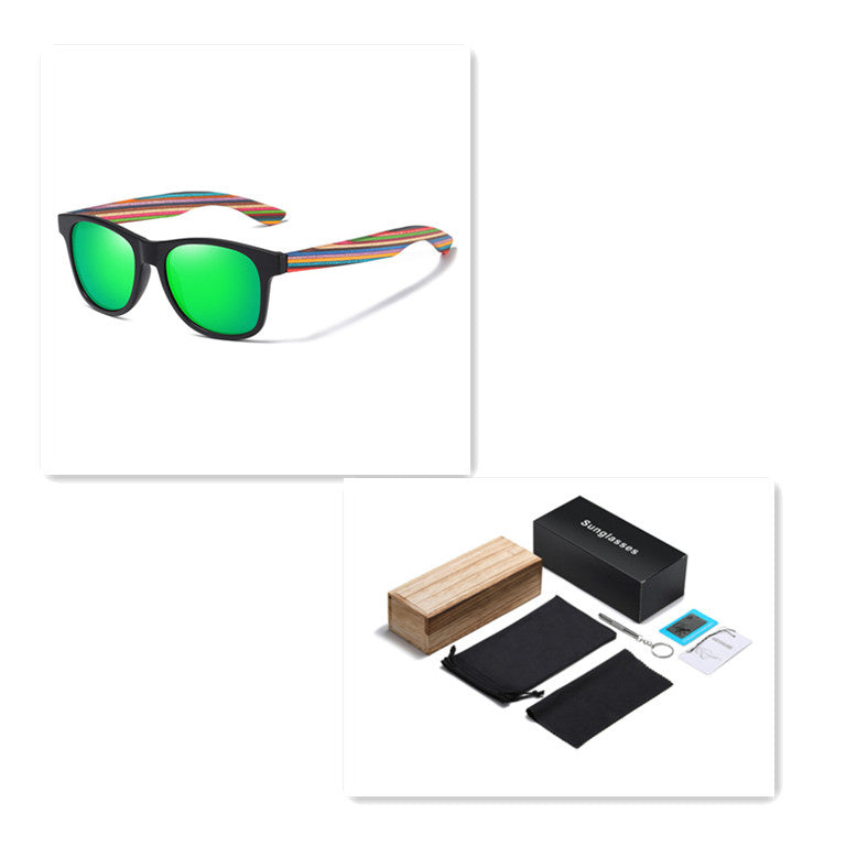No Rice Nail Sand Black Color Wood Eco-friendly Polarized Sunglasses