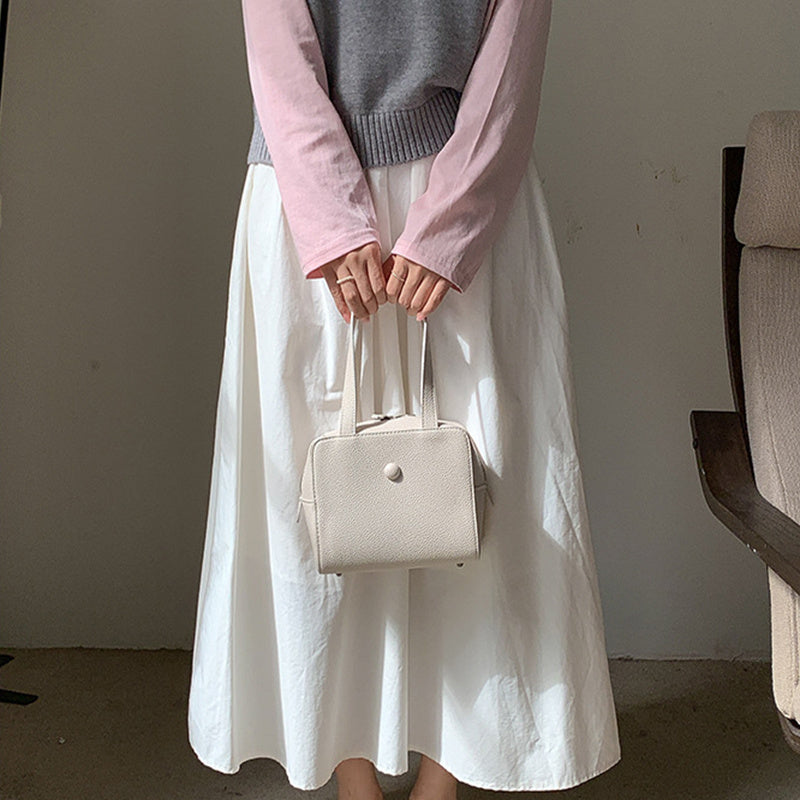 Small Square Shoulder Bag Women Simple Frosted Handbag