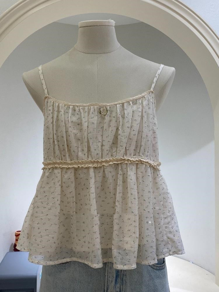 Women's Summer Floral Short Vest Top