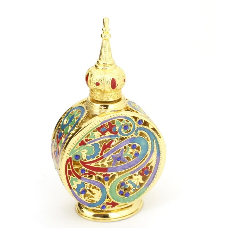 Heart-shaped Inlaid Ornamental Stone Middle East Perfume Bottle