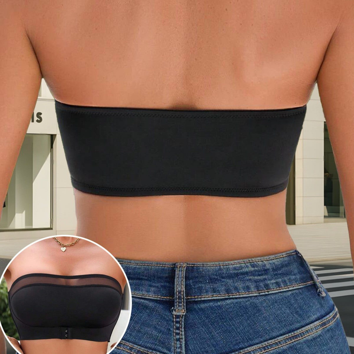 Women's Thin Sexy Mesh Chest-wrapped Strapless Underwear - BabynBeauty