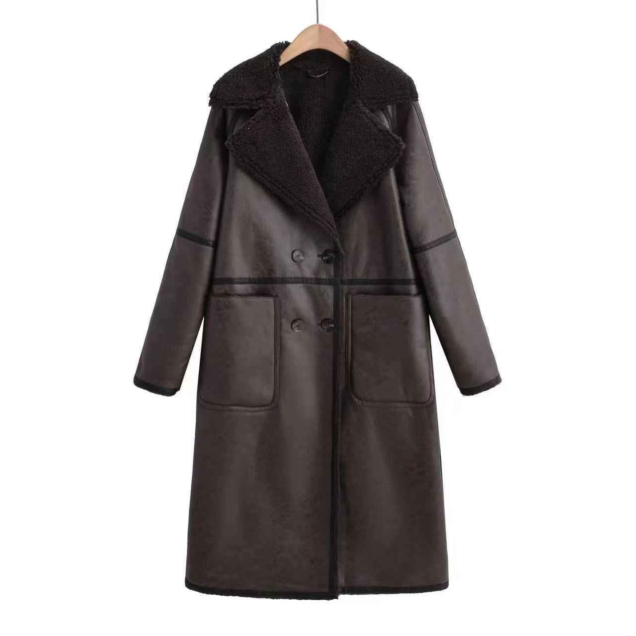 Winter Jacket With Belt Fashion Double Breasted Lapel Windbreaker Women's Long Trench Coat Mid-length Overcoat Clothing