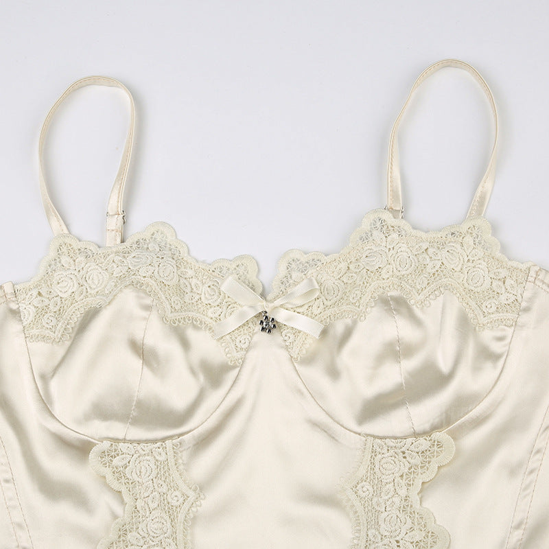 Pure Desire Chest Lace Splicing Sling European And American
