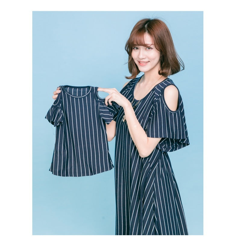 Maternity Dress Breastfeeding Parent Child Go Out Style - BabynBeauty