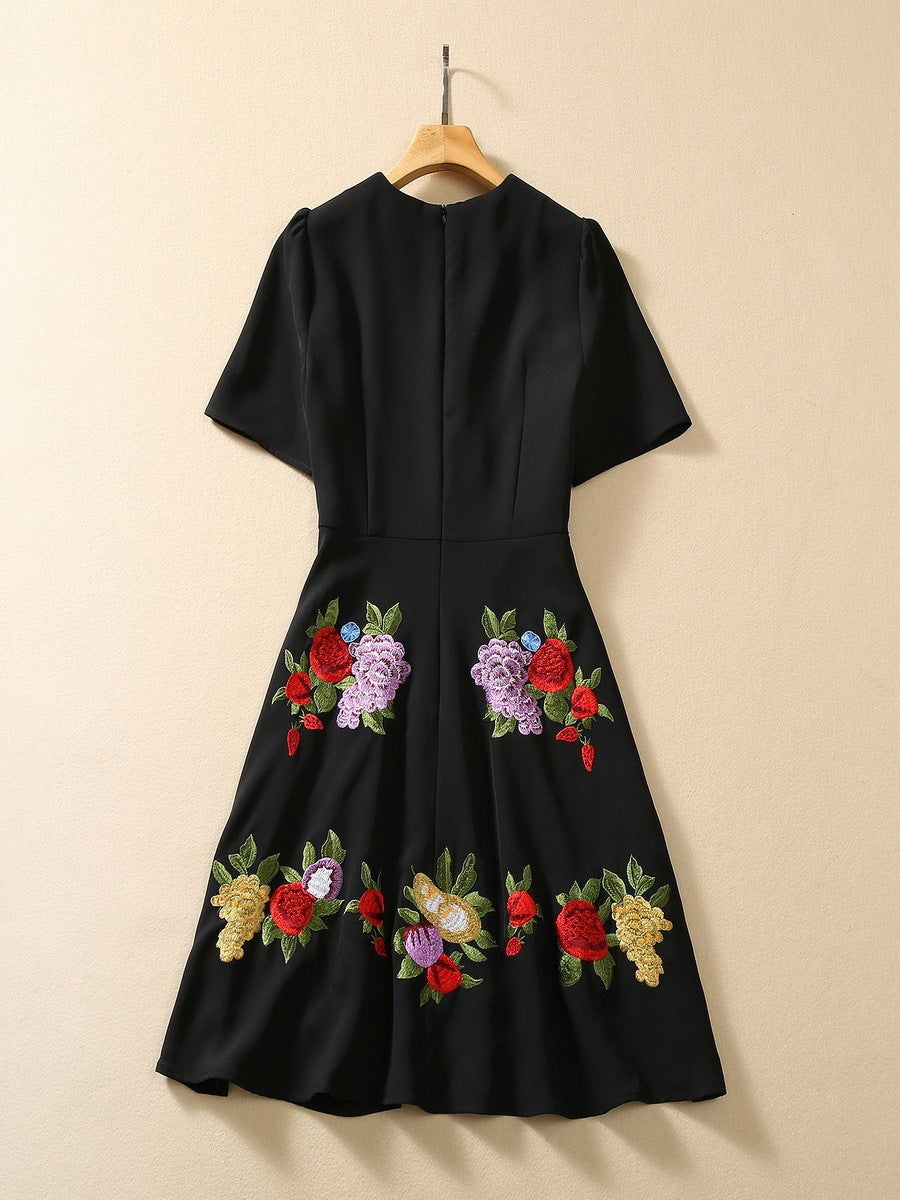 Women's Fashion Embroidered Flower Dress - BabynBeauty