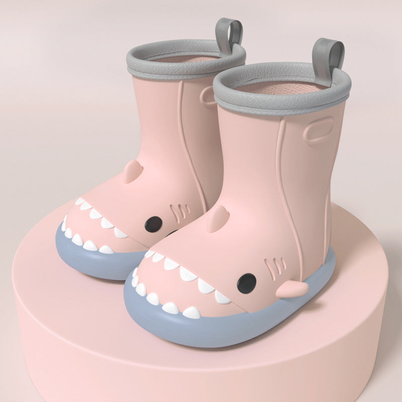 Shark Children's Rain Boots Female Boy Waterproof Rubber Shoes