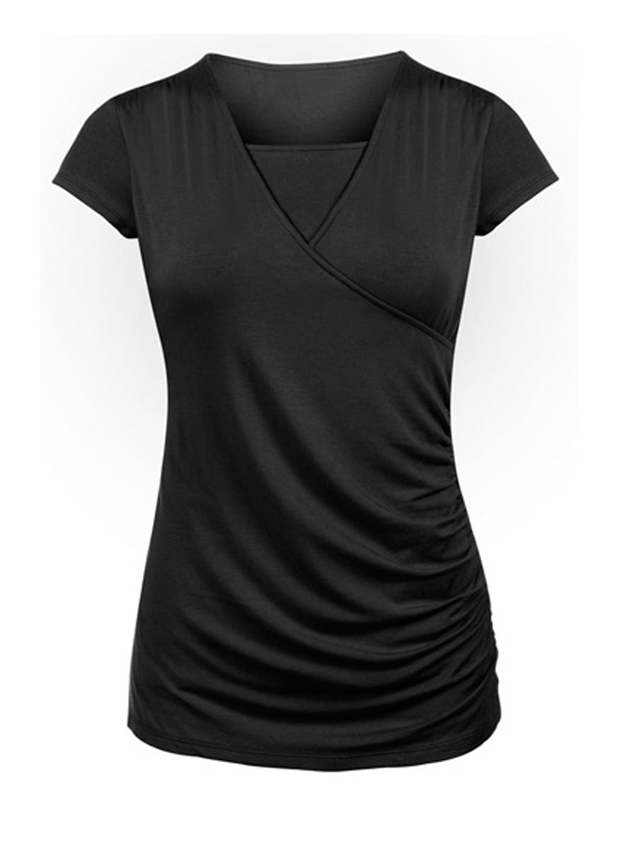 New Round Neck Short Sleeve Slim Fit Maternity T-shirt