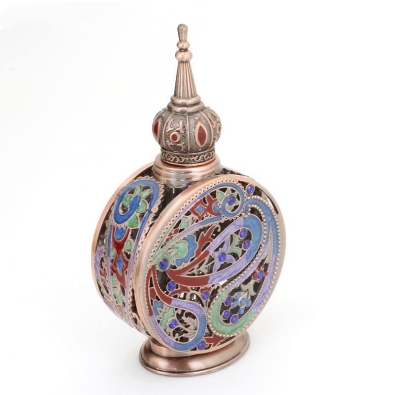 Heart-shaped Inlaid Ornamental Stone Middle East Perfume Bottle