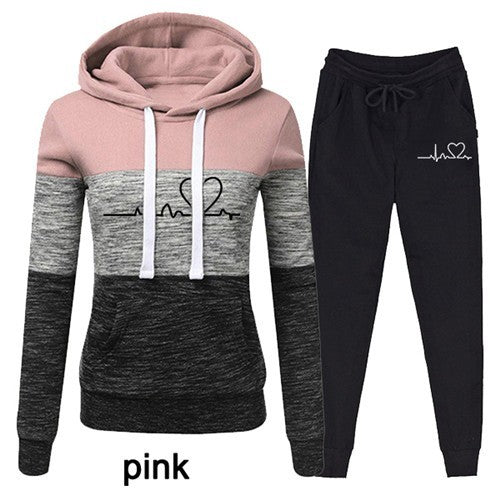 Casual Trackskuit Women Two Piece Set Suit Female Hoodies - BabynBeauty