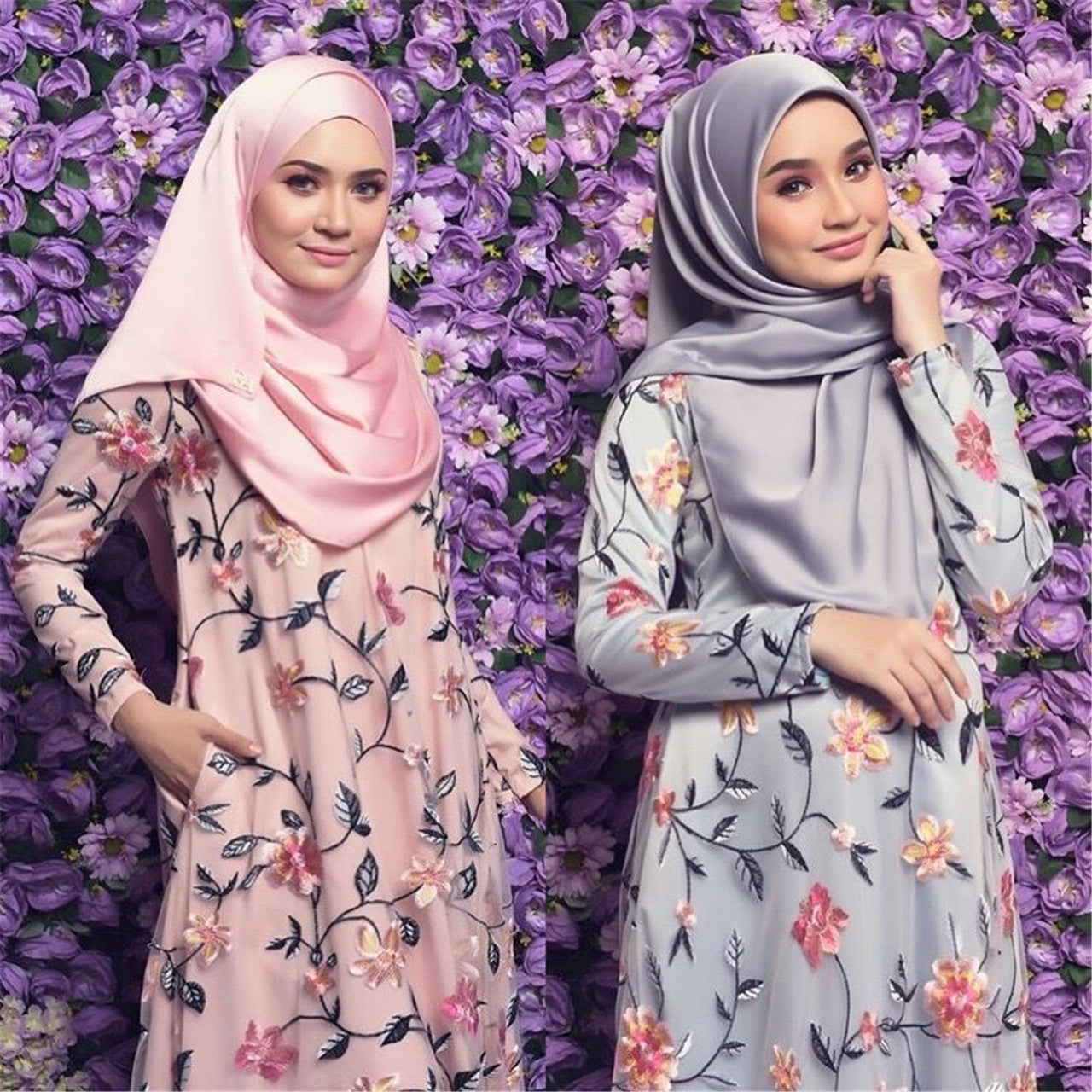 Embroidered Mesh Middle East Turkey Dress - BabynBeauty