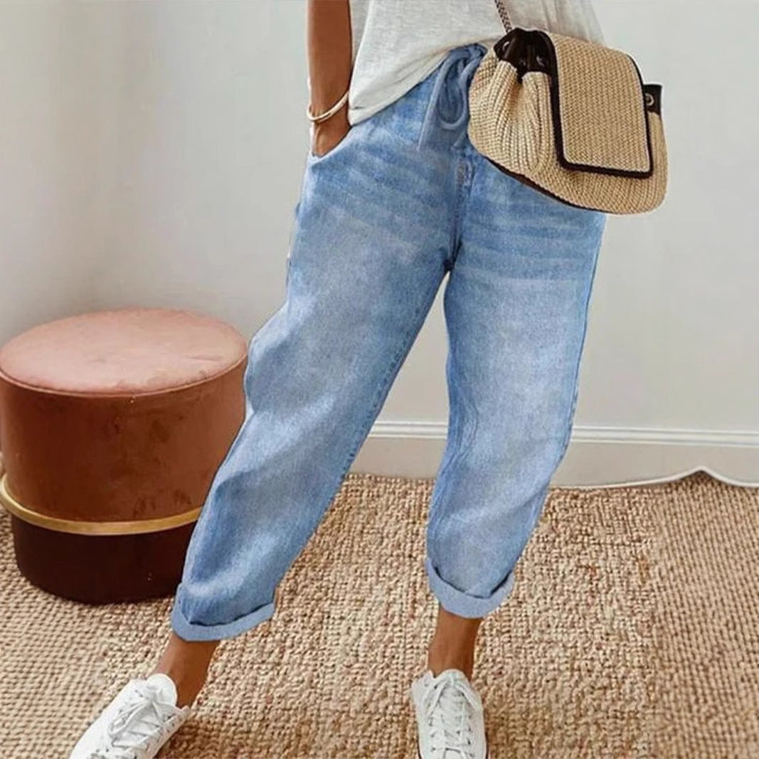 Women's Floral Print Fashion Graffiti Loose Pockets Casual Pants