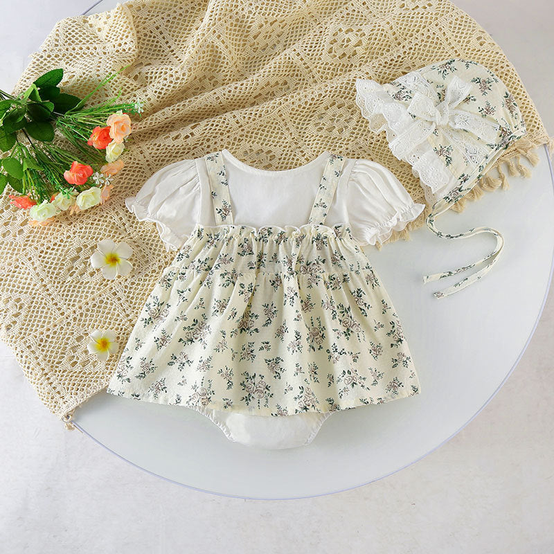 Clothes For Babies Summer Princess Super Cute Thin Bodysuit Printed Short Sleeve Internet Celebrity Romper