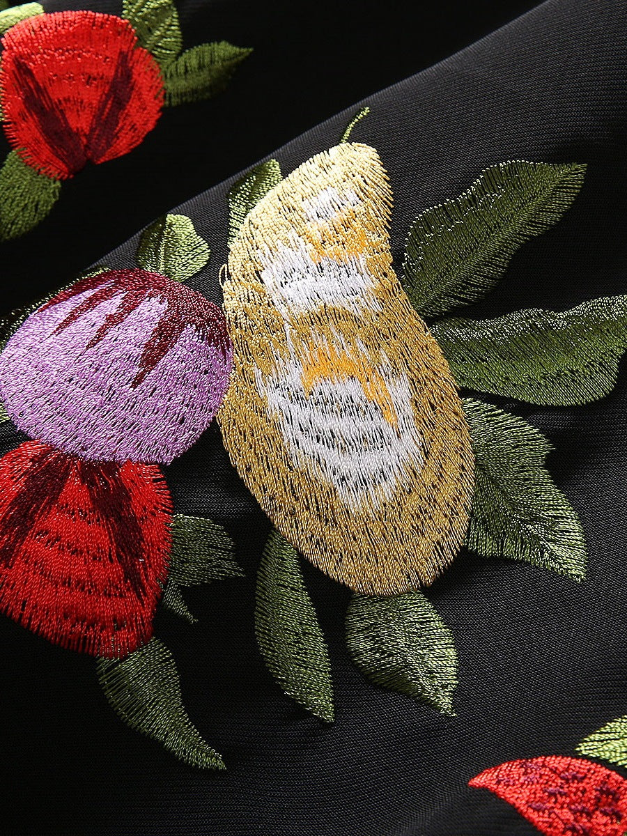 Women's Fashion Embroidered Flower Dress - BabynBeauty